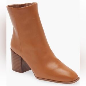 Nordstrom Vanna Brown Leather Ankle Booties
